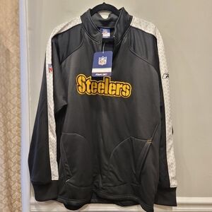 NWT Pittsburgh Steelers Pullover Quarter Zip AFC-North Logo Black Gold - L